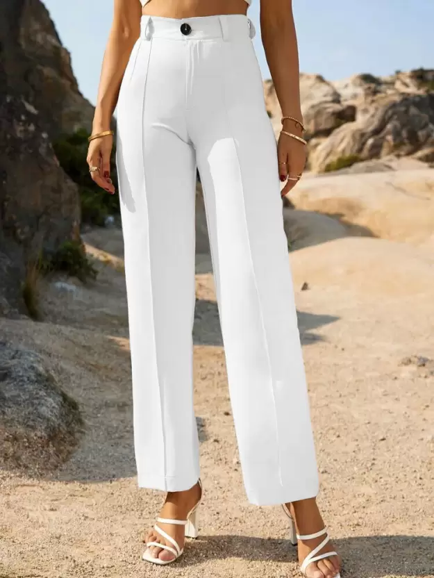 Buy IRK Fashion Cotton Trouser Pants for Women/Women Pants and Trousers ( White, Beige) at Amazon.in